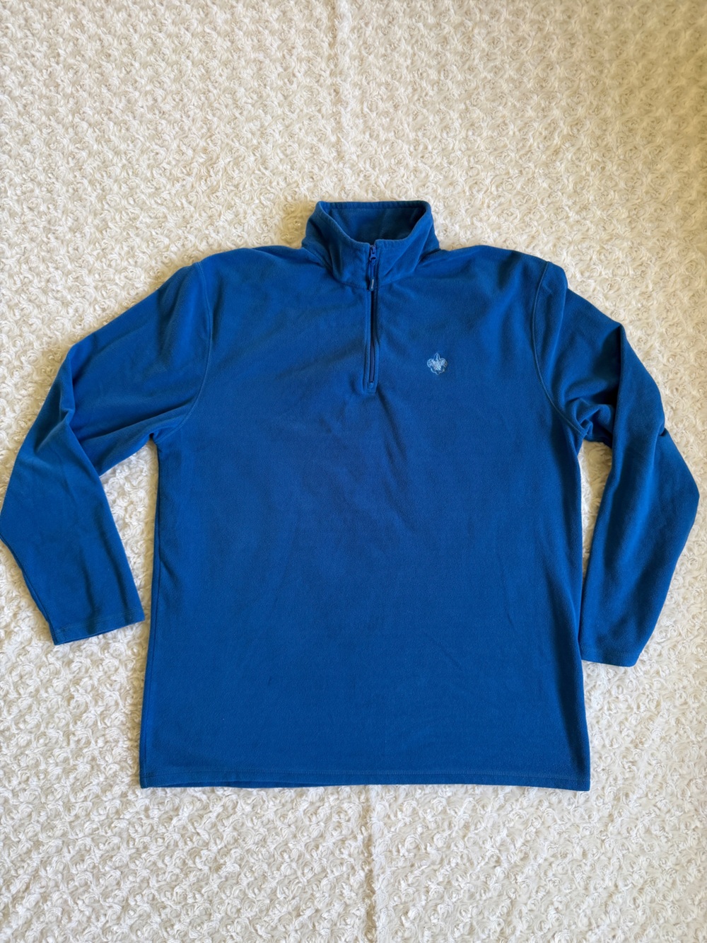 BSA Boy Scouts of America Men's XL Royal Blue Quarter-Zip Pullover Sweatshirt